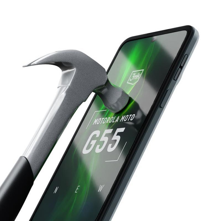 3mk HardGlass Max Lite - Verre trempé pour Motorola Moto G55 5G (Noir)