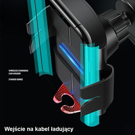 USAMS US-CD133 - Car holder with 10W wireless charging (Black)