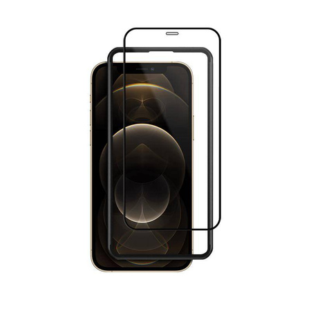 Crong Anti-Bacterial 3D Armor Glass - 9H tempered glass for the entire screen of the iPhone 12 Pro Max + installation frame