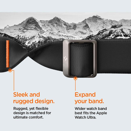 Spigen Lite Fit "Pro" - Pouzdro s řemínkem pro Apple Watch Ultra 1/2 49 mm (Matně černé)