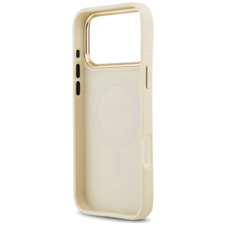 ETUI DO IPHONE 17 PRO MAX do MAGSAFE GUESS ORYGINALNE BEŻOWE ELEGANCKIE