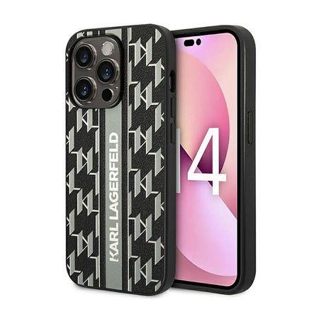 Karl Lagerfeld Monogram Stripe - iPhone 14 Pro Max tok (szürke)