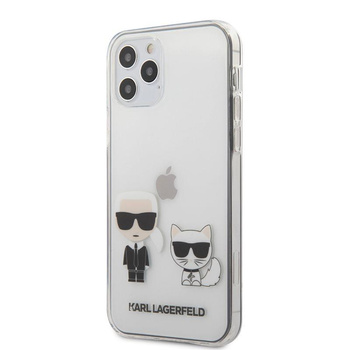 Karl Lagerfeld Ikonik & Choupette - pouzdro pro iPhone 12 / iPhone 12 Pro (průhledné)