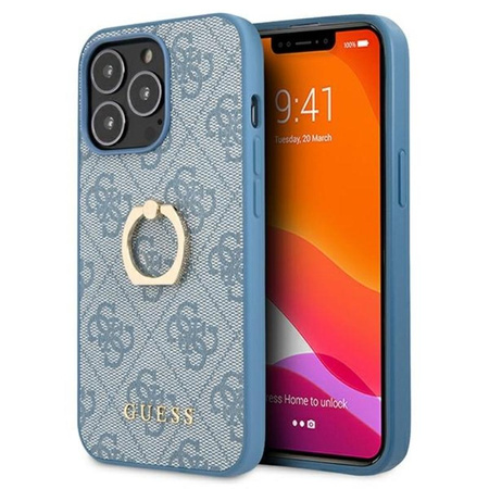 Guess 4G Ring tok - iPhone 13 Pro tok (kék)
