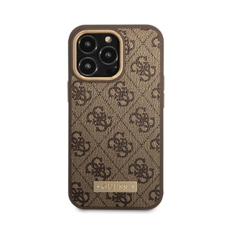 Guess 4G Logo Plate MagSafe - Coque iPhone 13 Pro Max (marron)