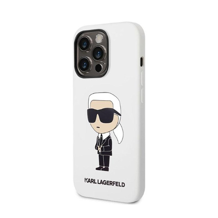 Karl Lagerfeld Silicone NFT Ikonik - pouzdro pro iPhone 14 Pro (bílé)