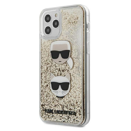 Karl Lagerfeld Liquid Glitter 2 heads - iPhone 12 Pro Max tok (arany)