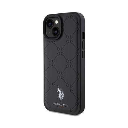 US Polo Assn Yoke Pattern - iPhone 15 Tasche (schwarz)