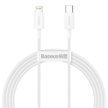 Baseus Superior Series - Připojovací kabel USB-C na Lightning PD 20W 1m (bílý)