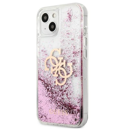 Guess Liquid Glitter 4G Big Logo - iPhone 13 mini case (pink)