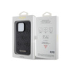 Guess Leather 4G Stamped - pouzdro pro iPhone 15 Pro (černé)
