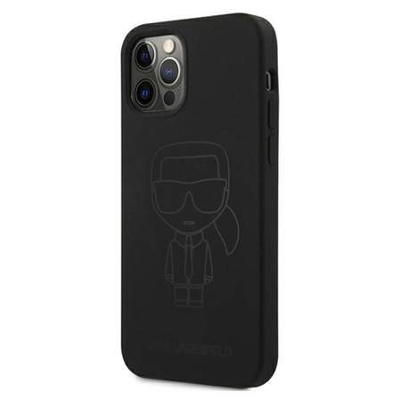 Karl Lagerfeld szilikon Ikonik Outline - iPhone 12 / iPhone 12 Pro tok (fekete)