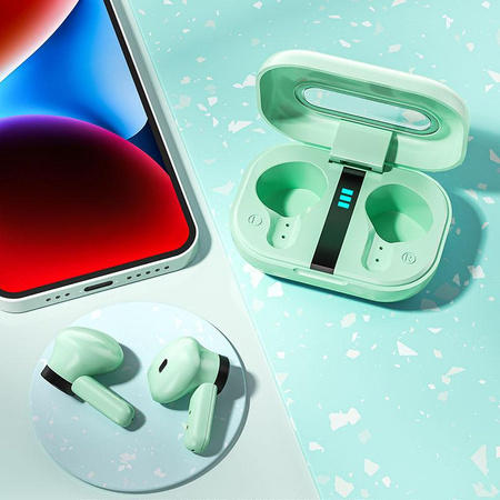 WEKOME VA06 Vanguard sorozat - V5.2 TWS vezeték nélküli Bluetooth fejhallgató töltőtokkal (zöld)