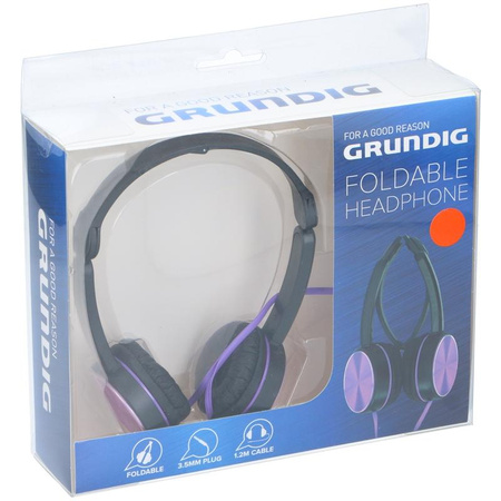Grundig - Skládací sluchátka do uší (fialová)