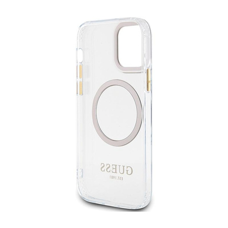 Guess Metal Outline MagSafe - Case for iPhone 12 / iPhone 12 Pro (Transparent / Gold)