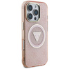 Guess IML Metal Glitter 4G Circle Triangle MagSafe - pouzdro pro iPhone 16 Pro (růžové)