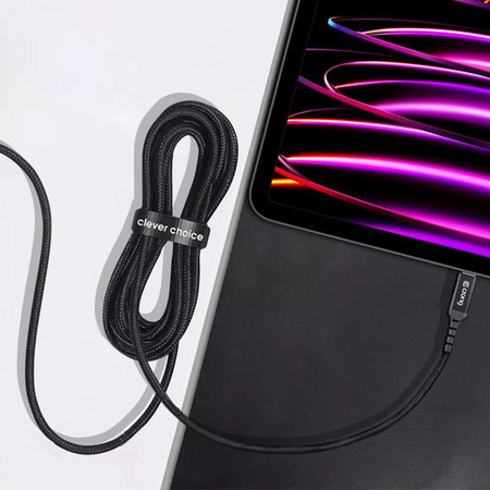 Crong Armor Link - Câble 100W PD 5A USB-C vers USB-C 120cm (noir)