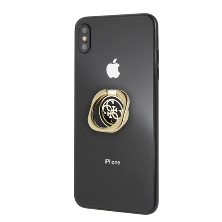 Guess Metal Ring Stand 4G - Support magnétique pour téléphone avec fonction stand (or/noir)