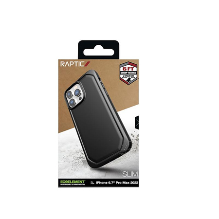 X-Doria Raptic Slim - Biológiailag lebomló tok iPhone 14 Pro Max készülékhez (fekete)
