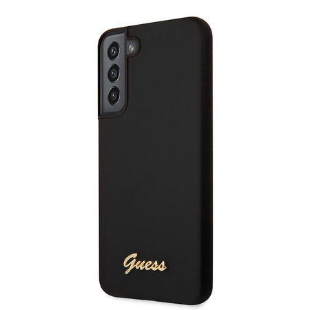 Guess Silicone Script Metal Logo - Samsung Galaxy S22 Case (black)