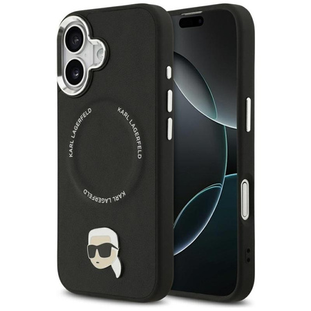 ETUI DO IPHONE 17 do MAGSAFE KARL LAGERFELD ORYGINALNE CZARNE SKÓRZANE CASE