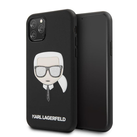 Karl Lagerfeld Iconic Embossed Glitter Case - iPhone 11 Pro Case (Black)