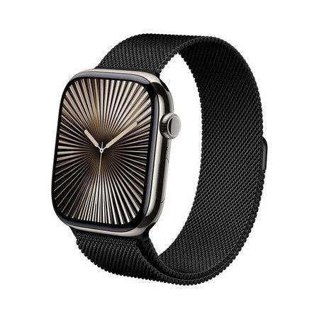 Crong Milano Steel – Edelstahlarmband für Apple Watch 44/45/46/49 mm (Schwarz)