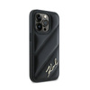Karl Lagerfeld Diagonal gesteppte Schrift - iPhone 14 Pro Tasche (schwarz)