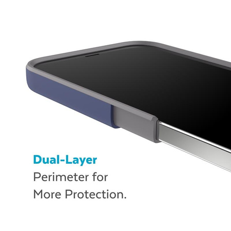 Speck CandyShell Pro + MagSafe - iPhone 14 Plus Tasche mit MICROBAN-Beschichtung (Preußisch Blau / Wolkig Grau)