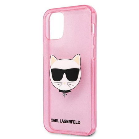 Karl Lagerfeld Choupette Head Glitter - iPhone 12 / iPhone 12 Pro Tasche (rosa)