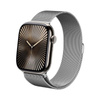Crong Milano Steel - Rozsdamentes acél szíj Apple Watch 44/45/46/49 mm-es órához (ezüst)