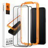 Spigen Alm Glass FC 2er-Pack - Gehärtetes Glas für iPhone 15 2pc (Schwarzer Rahmen)