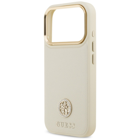 Guess Grained Strass Logo MagSafe - Case iPhone 17 Pro (beige)