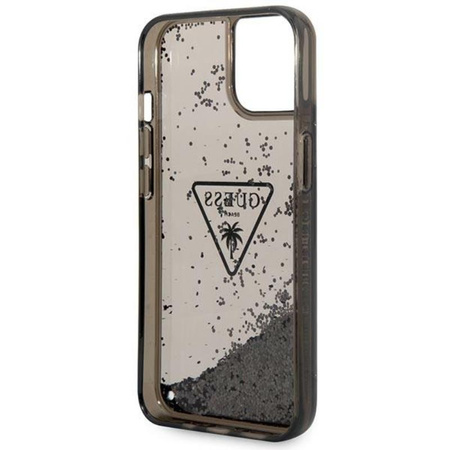 Guess Liquid Glitter Triangle Logo Case - pouzdro pro iPhone 14 (černé)