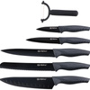 Alpina - Set de 6 couteaux INOX en acier inoxydable. (noir)