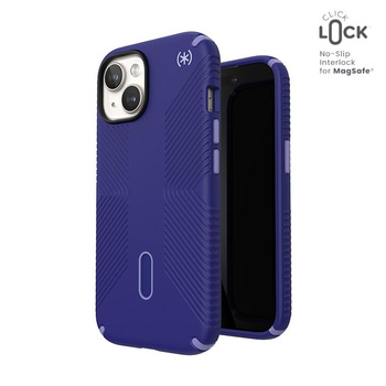 Speck Presidio2 Grip ClickLock & MagSafe - pouzdro pro iPhone 15 / iPhone 14 / iPhone 13 (Future Blue/Purple Ink)
