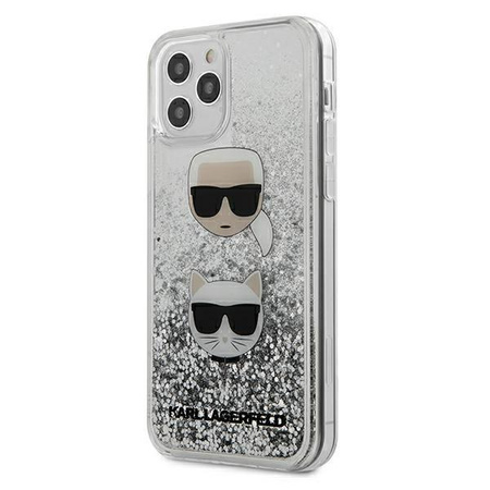 Karl Lagerfeld Liquid Glitter 2 heads - iPhone 12 Pro Max tok (ezüst)