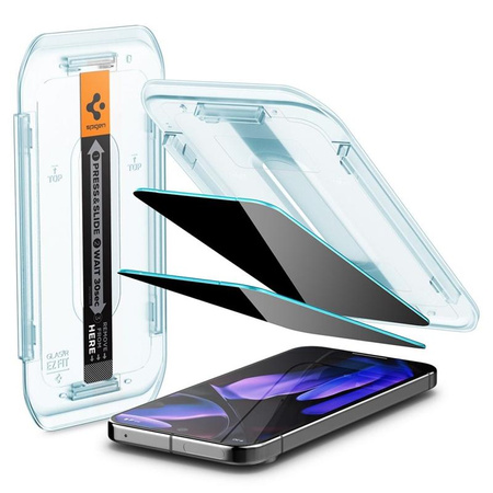 Spigen GLAS.TR EZ FIT Privacy 2-Pack - Szkło hartowane z filtrem prywatyzującym do Google Pixel 9 / 9 Pro / 10 / 10 Pro 2 szt