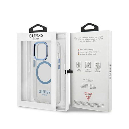 Pouzdro Guess Metal Outline Magsafe - iPhone 13 Pro Max (průhledné)