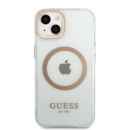 Guess Metal Outline Magsafe - iPhone 13 tok (átlátszó / arany)