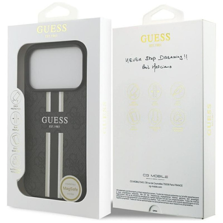 Guess 4G Printed Stripes MagSafe - Hülle iPhone 17 Pro (schwarz)