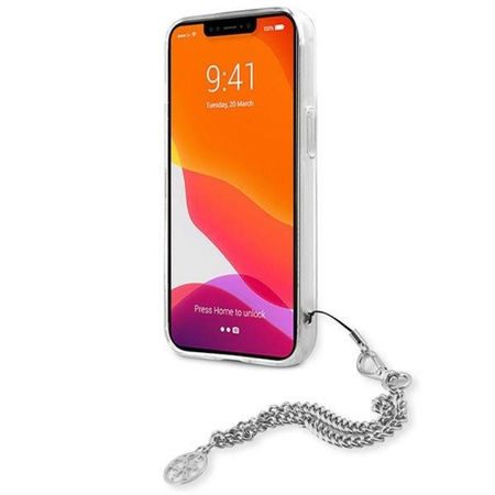 Guess Peony Chain Handle - iPhone 13 Pro Max tok (ezüst)