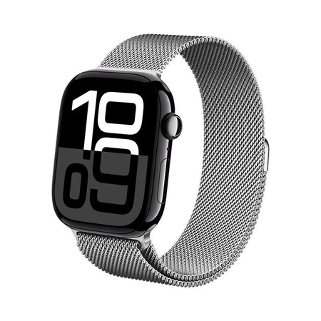 Crong Milano Steel - Rozsdamentes acél szíj Apple Watch 38/40/41/42 mm-hez (Ezüst)