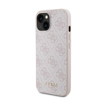 Guess 4G Metall Gold Logo - iPhone 15 Plus Tasche (rosa)