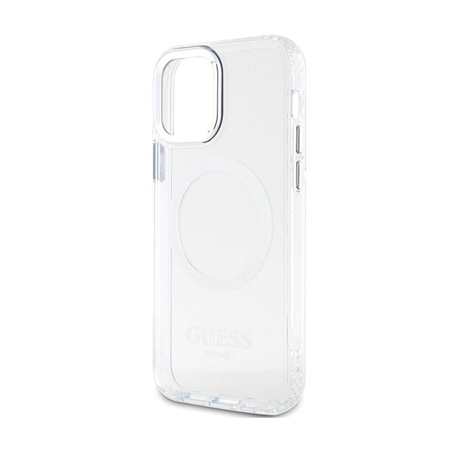 Guess Metal Outline MagSafe - Hülle für iPhone 12 / iPhone 12 Pro (Transparent / Silber)