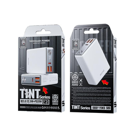 WEKOME WP-27 Tint Series - Power banka 10000 mAh Super rychlé nabíjení USB-C PD 20W + 2x USB-A QC3.0 22,5W (bílá)