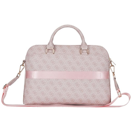 Guess 4G Zipper Pocket Triangle Logo - 15" Notebook Bag (pink)