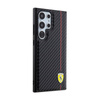 Ferrari Carbon Printed Line - Etui Samsung Galaxy S24 Ultra (noir)