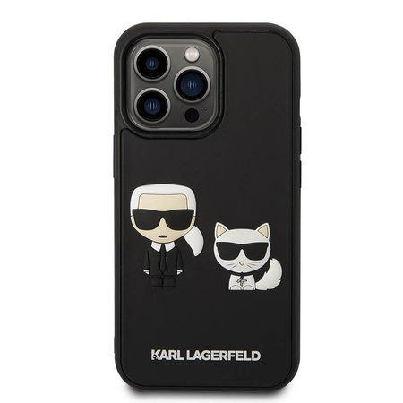 Karl Lagerfeld Ikonik 3D Karl & Choupette - Coque iPhone 14 Pro Max (noir)
