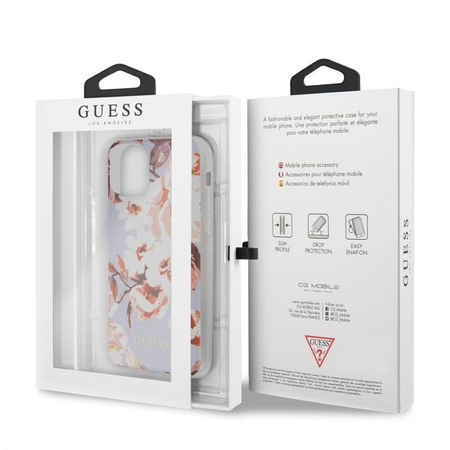 Guess Flower Shiny Collection N2 - pouzdro pro iPhone 11 Pro (lila)